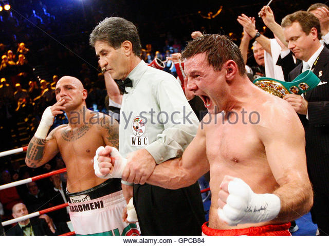 Erdei of Hungary celebrates victory over Italy's Fragomeni following their WBC cruiserweight world championship boxing fight in Kiel